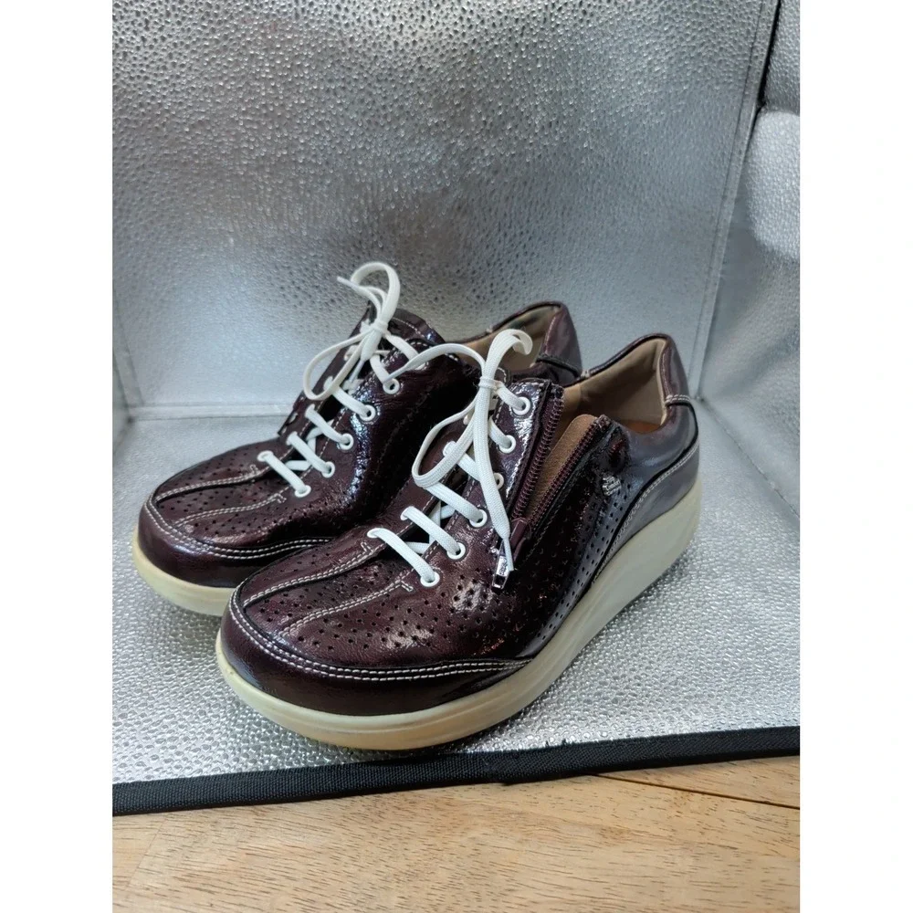 FINN COMFORT Charlotte leather sneakers shoes US Women's‎ 5 Dark Burgandy
